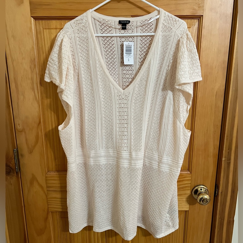 NWT Torrid Everyday Soft Pullover Pointelle Sweater